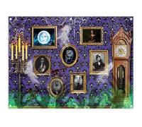 Yriujul Fabric 8x6ft Halloween Haunted House Frame Photography Backdrop Spooky Ghost Mansion Spider Background Magic Wall Party Decorations Photo Banner Props