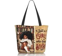 Yrivto Bible Tote Bags For Women Christian Gifts For Women Church Bags Christian Tote Bag Faith Gifts For Mother'S Day, Black Girl Reading