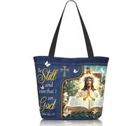 Yrivto Bible Tote Bags For Women Christian Gifts For Women Church Bags Christian Tote Bag Faith Gifts For Mother'S Day, Be Still and Know That I Am God