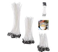 Yrlehoo 150x Candle Wicks Candle Making Kit with 1 Stainless Wick Fixed Holder for Handmade DIY Candle Making, 20cm/15cm/9cm