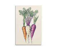 YRNQ Vintage Fruit & Vegetable Plant Poster Carrot Artwork Decorative Painting Canvas Wall Artworks Picture 16x24inch(40x60cm)