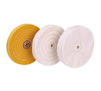 YRO 3-Piece 6-Inch Mirror Polishing Wheel Set Cotton Wheel for Bench Grinder Tools with 1/2 Inch Arbor Hole