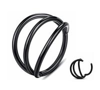 Yrogcu 20G 18G 16G 14G Single/Double Hoop Stainless-Steel Seamless-Hinged-Piercing Segment-Clicker Nose-Ring-Hoop : Diameter 6mm 8mm 10mm 12mm Cartilage Earrings