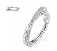Yrogcu 20G 18G 16G 14G Single/Double Hoop Stainless-Steel Seamless-Hinged-Piercing Segment-Clicker Nose-Ring-Hoop : Diameter 6mm 8mm 10mm 12mm Cartilage Earrings