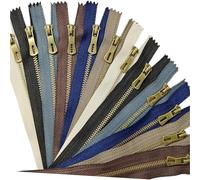 YROHGKPN 12Pcs Metal Zippers Closed-end Zips Fasteners for Making Bag Pouches Pillow Covers Jackets Clothing Repair and Sewing Strong Metal Slide