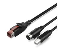 YROHGKPN 24V Powered USB to 3Pin Power Din Male USB2.0 B Male Supply Cable Medically Device Terminals Connection Line Printer Cable