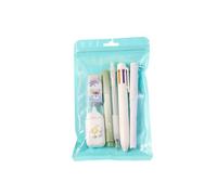 YROHGKPN 6Pcs Student Stationeries with Multicolored Ballpoint Pen Highlighter Retractable Gel Pen Eraser Pencil Correction Tape Supplies