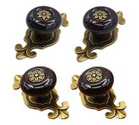 YROHGKPN Antique Fashion Hardware 32mm Single Hole Knobs Metal Mixture and Earthenware Building for Kitchen Closet Drawer Deck Old Drawer Pulls