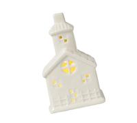 YROHGKPN Artisanal Ceramic Vacation Home with Warm LED Light Christmas Worktop Decoration for Comfortable Mood Vacation Interior Decoration with LED