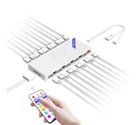 YROHGKPN Case Cooling Fan Adapter 10Ports for 12V / 5V, 3Pin ARGB 4Pin Compatibility, Easy Installs Color Optional Fan Adapter Easy Installs