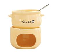 YROHGKPN Ceramic Melting Pots Safe for Chocolate Cheese Elegant Sweet Fondue Cup with Fork for Kitchen Enthusiasts Earthenware Chocolate Amalgamation
