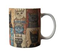 YROHGKPN Ceramic Mug Medieval Cats Art Drinking Cup Ergonomic Handle Teas Milk for Daily Coffee and Ceramic Milk
