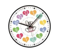 YROHGKPN Children 8Inch Cartoon Wall Clock Quiet Movement Telling Time Teaching Easy Time Reading for Early Education Children Wall