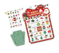 YROHGKPN Christmas Party Bingo Game for Large Groups 24 Players 33 Piece Set with Number Tokens and Markers Holiday Bingo Markers Set