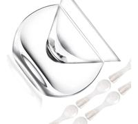 YROHGKPN Clear Caviar Serving Plate with Spoon High Borosilicate Glass Heat Cold Resistant Dish for Dinner Parties Set