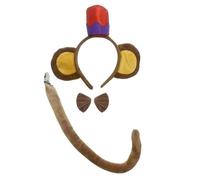 YROHGKPN Comfortable Elastic Monkey Costume Accessories with Ears Band Bowtie Tail Cosplay Accessories Halloween Outfit Ears Headband