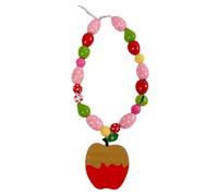 YROHGKPN Dopamine Boosting Colorful Fruit Pendant Necklace Incorporating Wood Beads for Positive Emotions Enhancing Pleasure Through Artistic Detail Playful and Elegant Fruit Bead Necklace