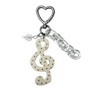 YROHGKPN Elegant Dotted Stripe Keychain Premium Acrylic Materials Everyday Carry Essential Musical Symbol Holder Fashionable Keychain Jewelry