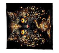 YROHGKPN Elegant Velvets Tablecloth Portables Divination Mats With Mystical Artwork For Spiritual Meditations And Home Decoration Folded Tarots Cloth