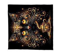 YROHGKPN Elegant Velvets Tablecloth Portables Divination Mats With Mystical Artwork For Spiritual Meditations And Home Decoration Folded Tarots Cloth