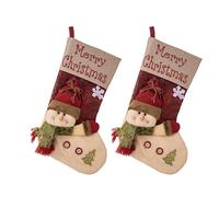 YROHGKPN Festive PU Leather Christmas Stocking Exquisite Craftsmanship Large Socks Candy Bag for Home Offices Decoration