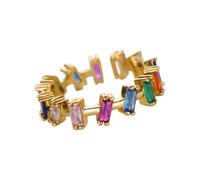 YROHGKPN Geometric Cubic Zirconia Rings Hip Hop Modern Design Openable Band Fashion Accessory for Street Fashion and Gifts Hip Hop Rings