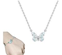 YROHGKPN Glowing Butterfly Chain and Bangle Set for Night Elegance Thin Metal Alloy Jewelry Set for Delicate Skin Twelve Fifty the Dark Butterfly Jewelry