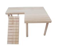 YROHGKPN Hamster Stand Platform with Ladder Bridge Natural Wood for Play Ground Small Animals Cage Decor Accessories for Birds Hamster Wood Play Ground
