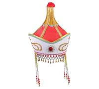 YROHGKPN Handcrafts Mongolian Styles Costume Hat with Embroidery Design Ethnic Headpiece for Theatrical Stage Mongolian Hat