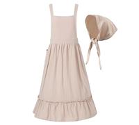 YROHGKPN Maid Costume Apron Headscarf Set, Kitchen Cake Baking Cooking Maid Costume Apron for Girl Women Halloween Christmas Workwear for Gardening