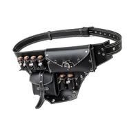 YROHGKPN Medieval Alchemist PU Rivets Belt Bag with Cork Potion Bottles Renaissances Wizard Waist Pouches Pack for Cosplay Party PU Leather Belt Bag