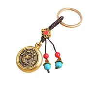 YROHGKPN Metal Keychain Hanging Ornament Zodiacs Theme Brass Texture Suitable for Stylish Individuals and Everyday Use Traditional Chinese Keychain