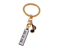 YROHGKPN Musical Note Themed Keyring Piano Design Metal Keychain for Car Decoration Auto Interior Accessory for Artists Metal Keyring with Musical Note Piano