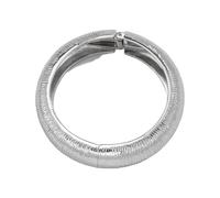 YROHGKPN Oversized Pearls Accent Curved Metal Striped Texture Spring Closure Adjustable Wrist Jewelry Fashionable Metal Bangle Design