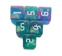 YROHGKPN Pack of 6 Assorted Color Rounded Corner 16mm Dices Cubes with Large Number, Kids Acrylic 6 Sided Educational Set Six Sided