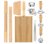 YROHGKPN Pastas Making Set Wood Threaded Rolling Pin Gnocchi Board Dough Scraper Dumpling Maker Ravioli Stamp Kitchen Accessories Wood Kitchen Tool