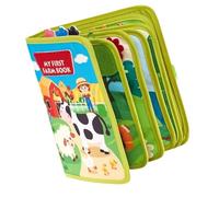 YROHGKPN Quiet Activity Book Toy for Toddler Fun Farm Theme Cloth Book with Soft Felt Pages Tearproof for Cognitive Development Hand Eye Coordination Education Tool