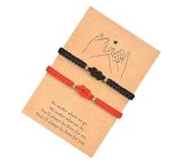 YROHGKPN Romantics Braided Friendship Adjustable Size Handchain Accessory Valentine ’ s Day or Weddings Red and Black