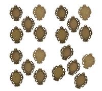 YROHGKPN Set of 20 Oval Holder for Time Gemstones Alloy Texture Multiple Compatible and Portable Unique Ornament Alloy Finding