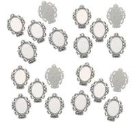 YROHGKPN Set of 20 Oval Holder for Time Gemstones Alloy Texture Multiple Compatible and Portable Unique Ornament Alloy Finding