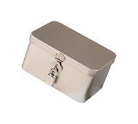 YROHGKPN Sturdy Lockable Tin Storage Box Retro Home Decoration for Documents Stationery Small Belongings Metal Tin Box with