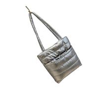 YROHGKPN Stylish Female Quilted Glossy Shoulder Bag Cotton Padded Puffer Large Capacity Handbag with Multiple Pockets for Women Zippers Closure Handbag