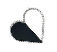 YROHGKPN Unique Heart Designs Rhinestones Embellished Evening Bag PU Handbag for Cocktail Party Occasion and Dates Heart Shaped Handbag