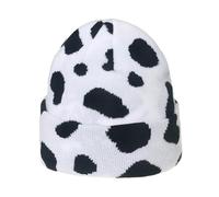 YROHGKPN Unisex Hat Gothic Cow Pattern Crocheted Hip Hop Hat for Women Men Picture Props Cheetah Cap Halloween Party Winter Beanies