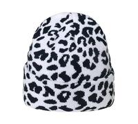 YROHGKPN Unisex Hat Gothic Cow Pattern Crocheted Hip Hop Hat for Women Men Picture Props Cheetah Cap Halloween Party Winter Beanies