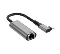 YROHGKPN USB C to RJ45 Gigabit Ethernet Adapter with Right Angle, 1Gbps Type C Network Adapter for Laptop Tablet, Space Saving 90 Degree Connector for Desk Behind, Plug and Play