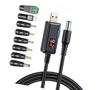 YROHGKPN USB to DC5.5mm 5V / 9V / 12V Step Up Power Supply Cord with 8 Tip for Routers Camera LED Strips Speakers Charging Use Camera Power Adapter