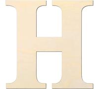 YRONTY 12Inch Wooden Letters, Blank Unfinished Wood Letter Wooden Sign Board for Painting, Craft and Home Wall Decoration (H)
