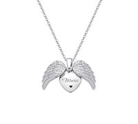 yrozvw Personalised Name Wings Necklace Custom Engraved Name Text Pendant Guardian Angel Wings Necklace Jewellery Birthday Mother's Day Gift for Mom Women