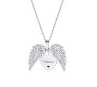 yrozvw Personalised Name Wings Necklace Custom Engraved Name Text Pendant Guardian Angel Wings Necklace Jewellery Birthday Mother's Day Gift for Mom Women